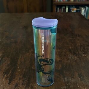 Starbucks Iridescent Blue Tumbler with Purple Lid